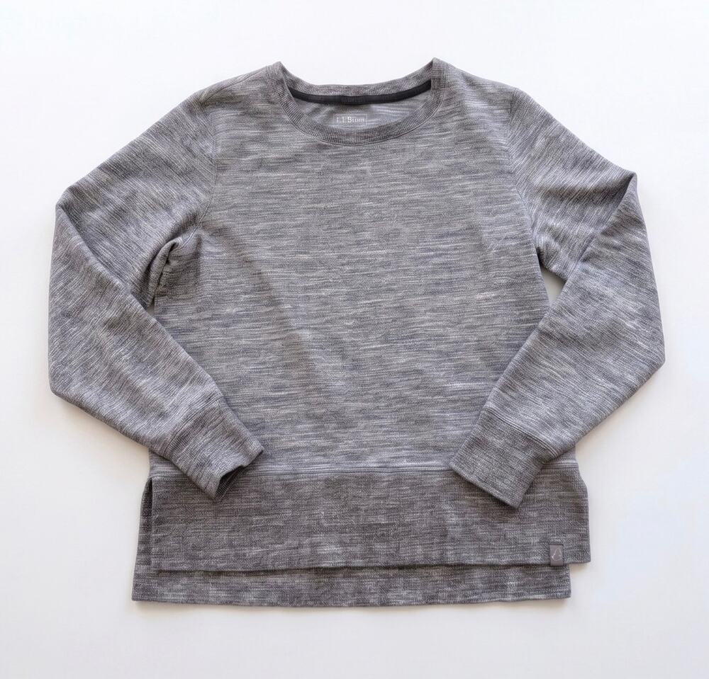 L.L. Bean Split-Hem Sweatshirt Small Gray Cottagecore Cozy Pullover